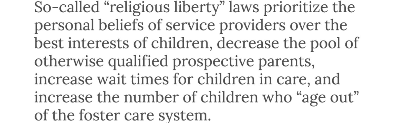 Religious Exemptions for Child Welfare Agencies: A License to Discriminate Against LGBTQ Parents and Children