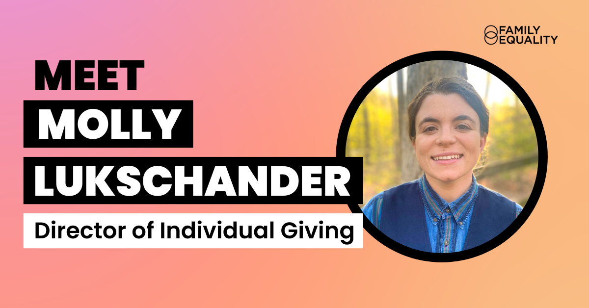 Text reads, "Meet Molly Lukschander: Director of Individual Giving" next to a photo of Molly.