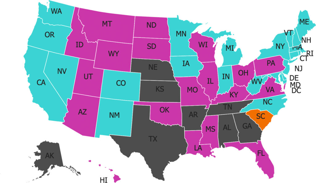 State-by-state map for foster care resource guide