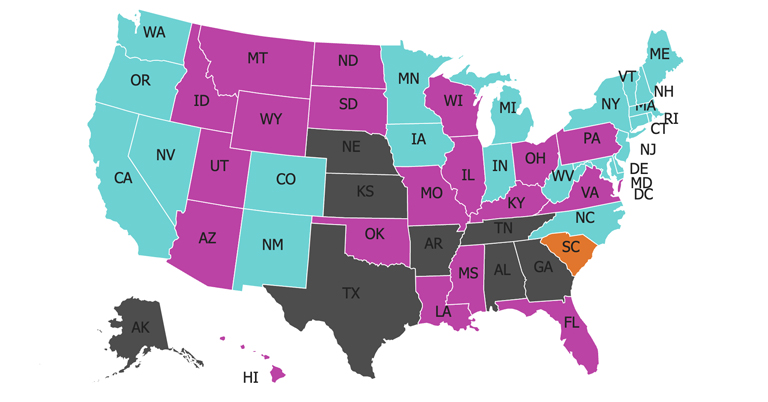 State-by-state map for foster care resource