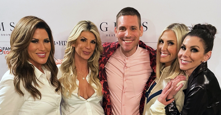 Matthew Ramsey (center) with The Real Housewives of Orange County