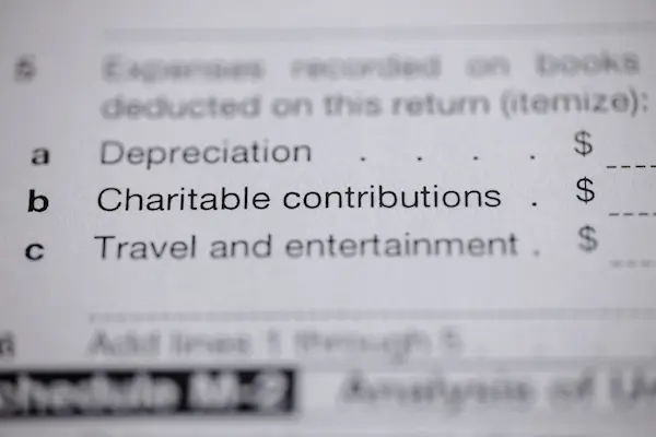 Charitable Contribution on form