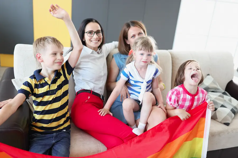 Two moms with three kids
