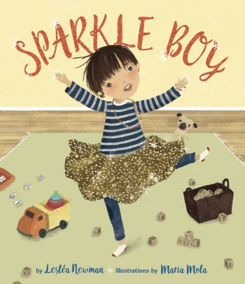 The cover of Sparkle Boy featuring an illustration of a little boy in a sparkly tutu.