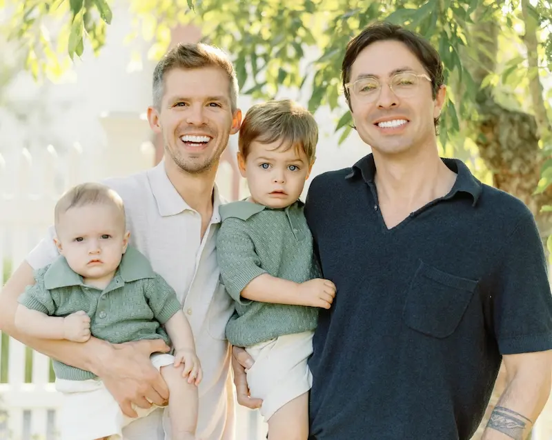 James Pearse Connelly (right) and husband Wallie Wachter (left) with their children